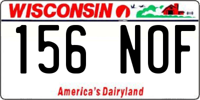 WI license plate 156NOF