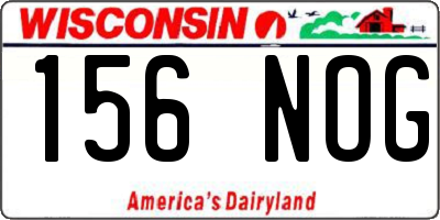 WI license plate 156NOG