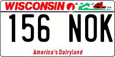WI license plate 156NOK