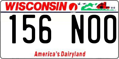 WI license plate 156NOO