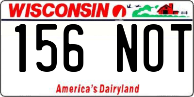 WI license plate 156NOT
