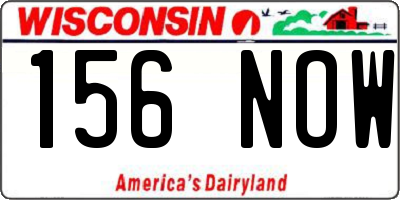 WI license plate 156NOW