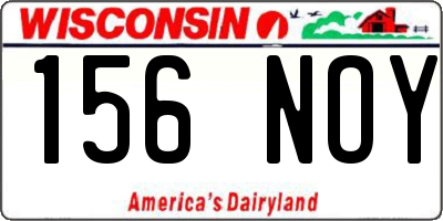 WI license plate 156NOY