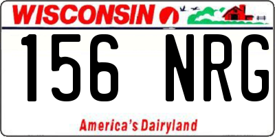 WI license plate 156NRG