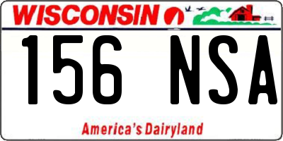 WI license plate 156NSA