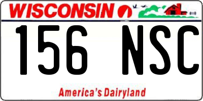 WI license plate 156NSC