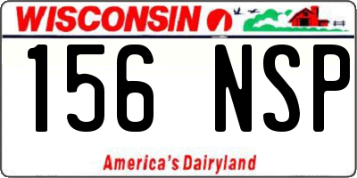 WI license plate 156NSP