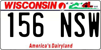 WI license plate 156NSW