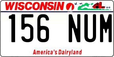 WI license plate 156NUM