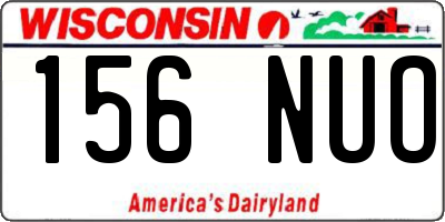 WI license plate 156NUO
