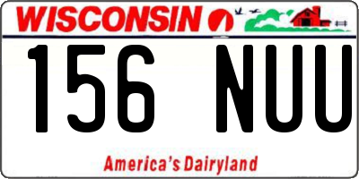 WI license plate 156NUU
