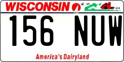 WI license plate 156NUW