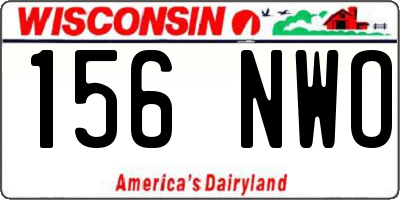 WI license plate 156NWO