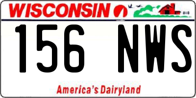 WI license plate 156NWS