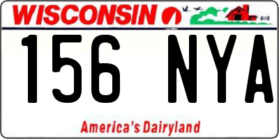 WI license plate 156NYA