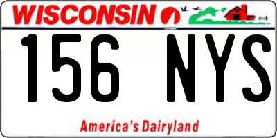 WI license plate 156NYS