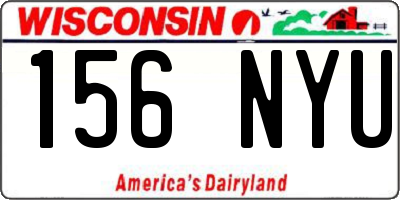 WI license plate 156NYU
