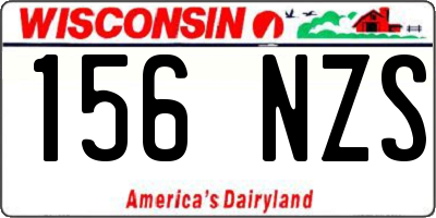WI license plate 156NZS