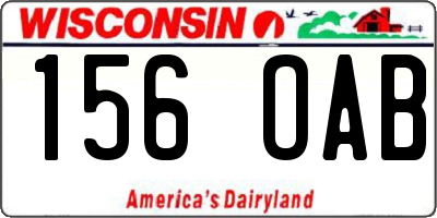 WI license plate 156OAB