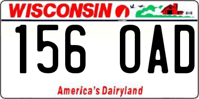 WI license plate 156OAD