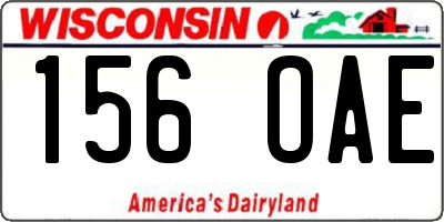 WI license plate 156OAE