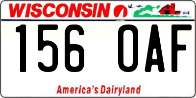 WI license plate 156OAF