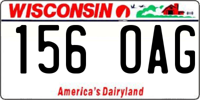 WI license plate 156OAG