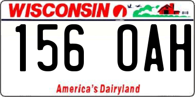 WI license plate 156OAH