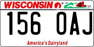WI license plate 156OAJ