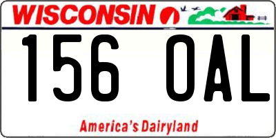 WI license plate 156OAL