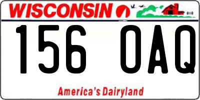 WI license plate 156OAQ