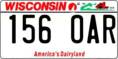 WI license plate 156OAR