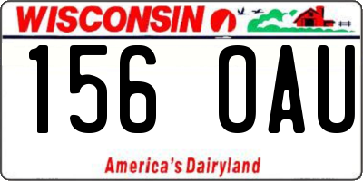 WI license plate 156OAU