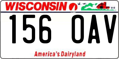 WI license plate 156OAV