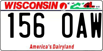 WI license plate 156OAW