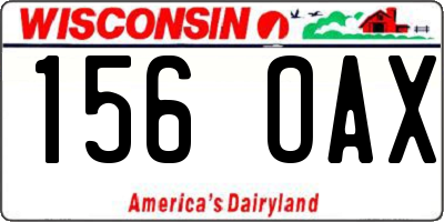 WI license plate 156OAX