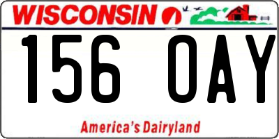 WI license plate 156OAY