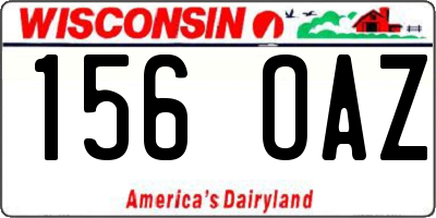 WI license plate 156OAZ