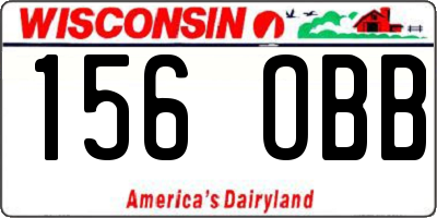 WI license plate 156OBB