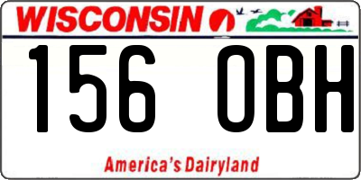 WI license plate 156OBH