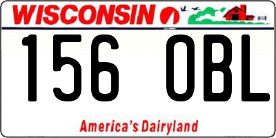 WI license plate 156OBL