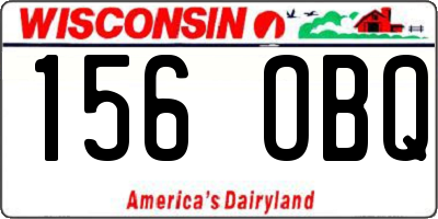 WI license plate 156OBQ