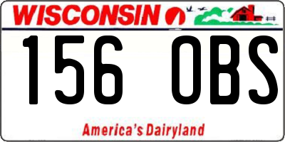 WI license plate 156OBS