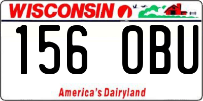 WI license plate 156OBU