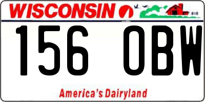 WI license plate 156OBW