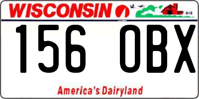WI license plate 156OBX