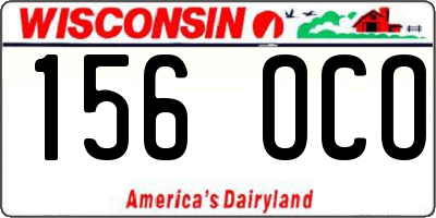 WI license plate 156OCO