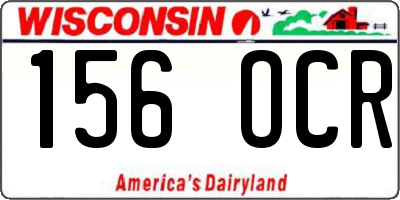 WI license plate 156OCR