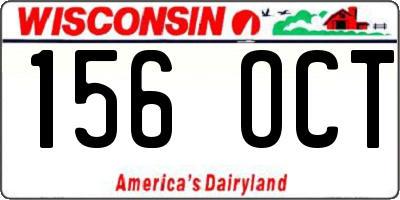 WI license plate 156OCT