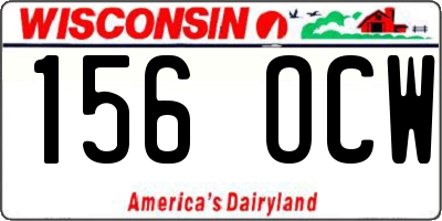 WI license plate 156OCW